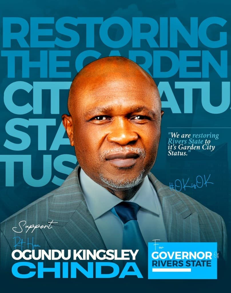 Restoring the Garden City status. Support Rt. Hon. Ogundu Kingsley Chinda.